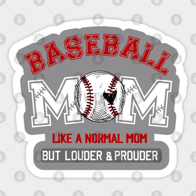 Mothers Day Shirt, Retro Baseball Mom Cool Moms Club Shirt, Funny Mom Shirt, Mom Birthday Gift, Cute Mom Gift, Rocker Mama Tee Sticker by Emouran